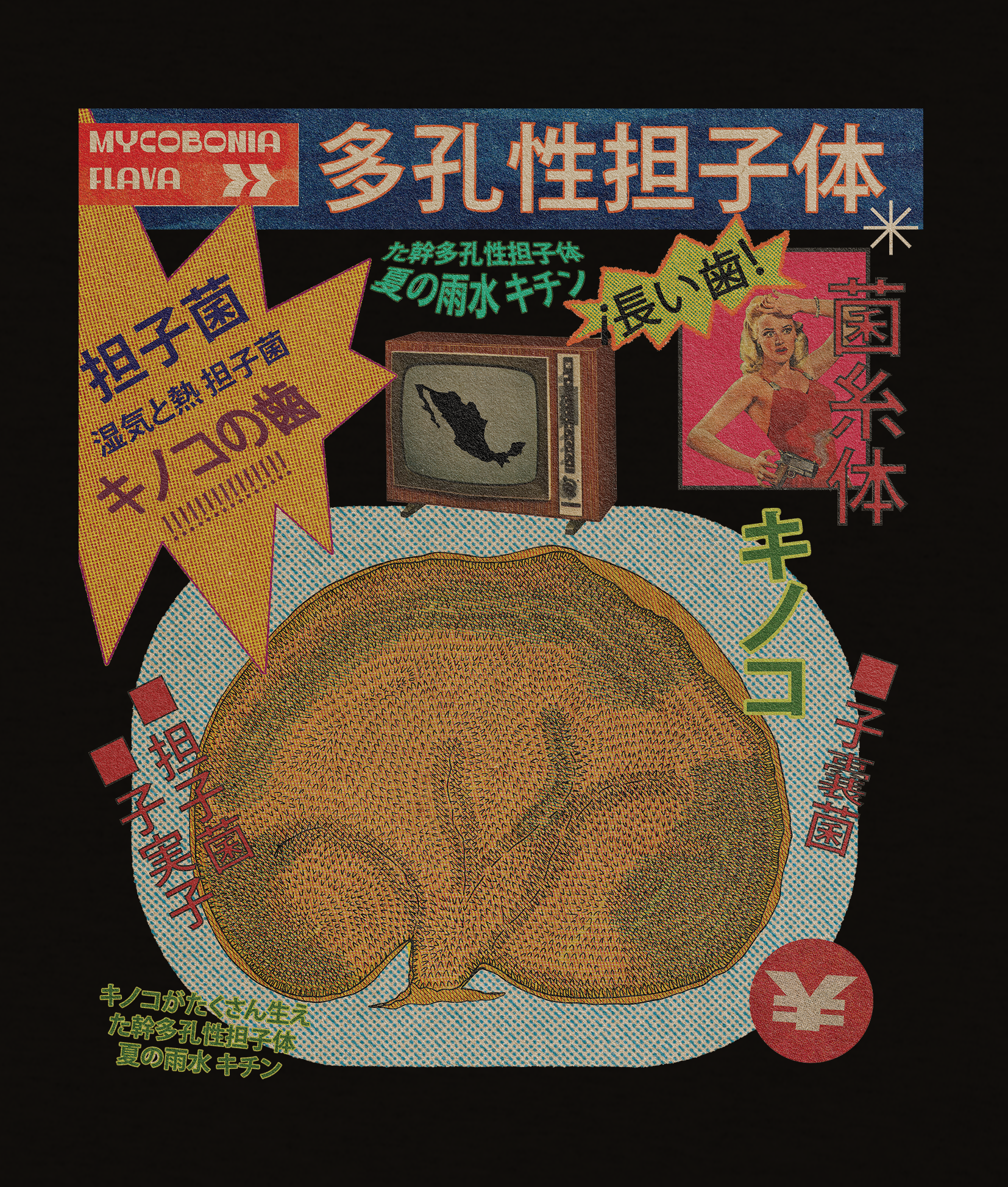 Tee shirt champignon Mycobonia flava