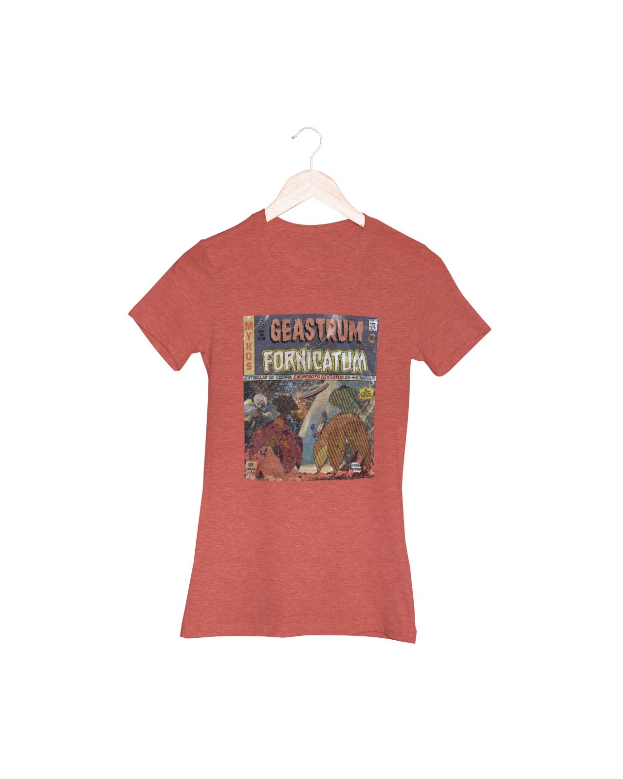 Playera hongo estrella de tierra Geastrum fornicatum dama