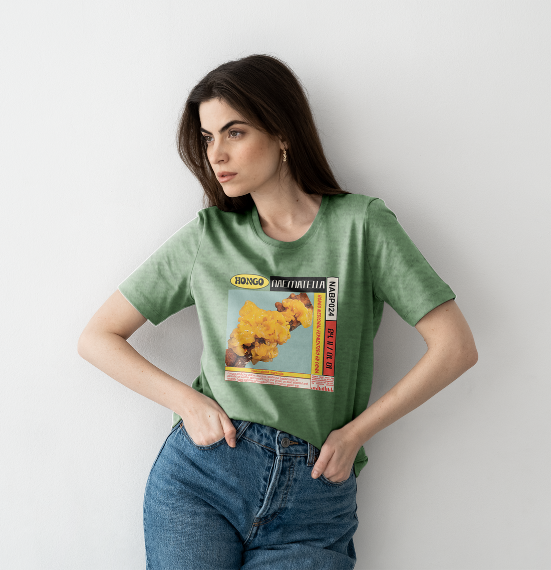 Playera hongo gelatinoso Naematella aurantia dama