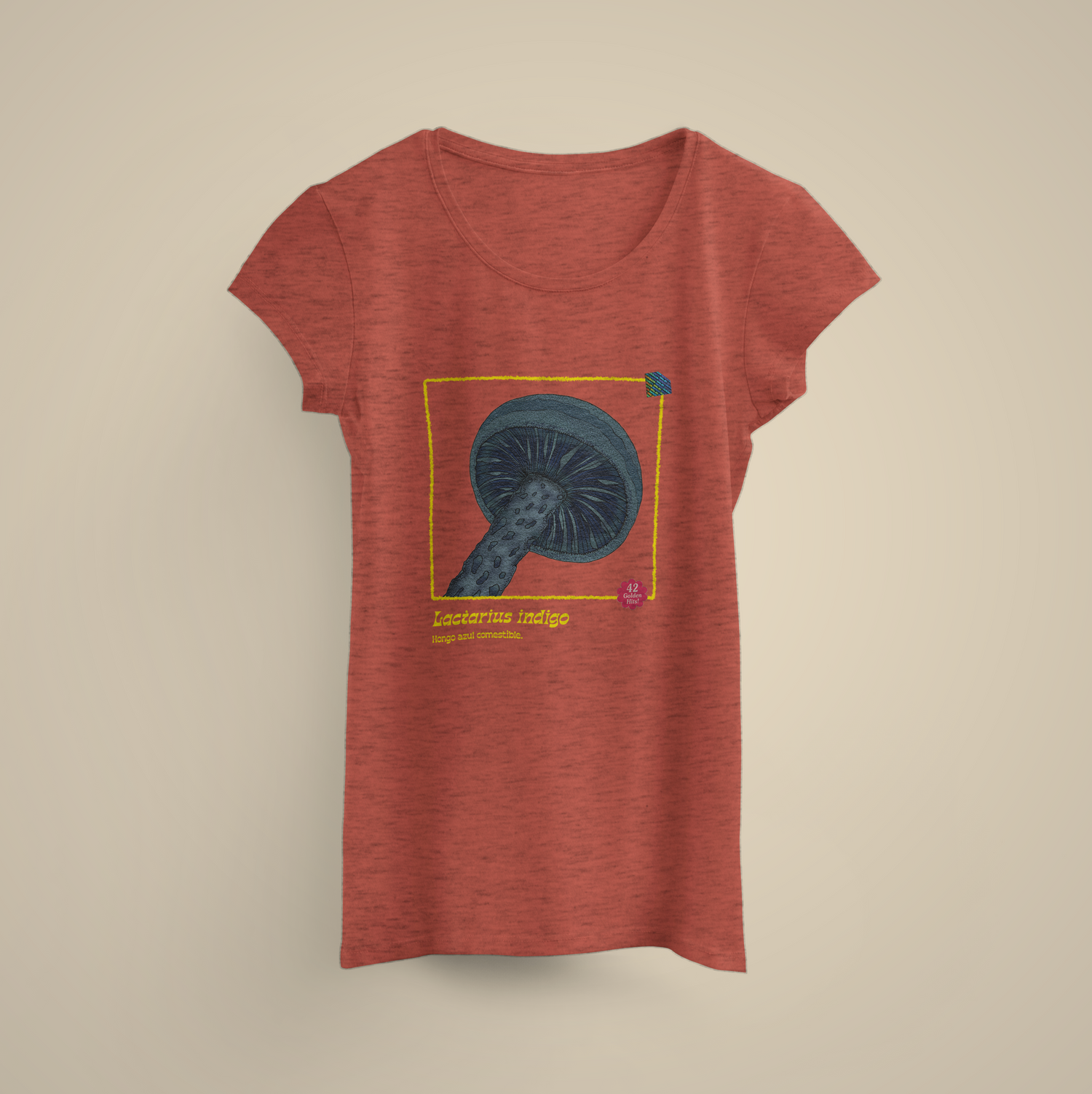 Lactarius indigo mushroom t-shirt artistic illustration