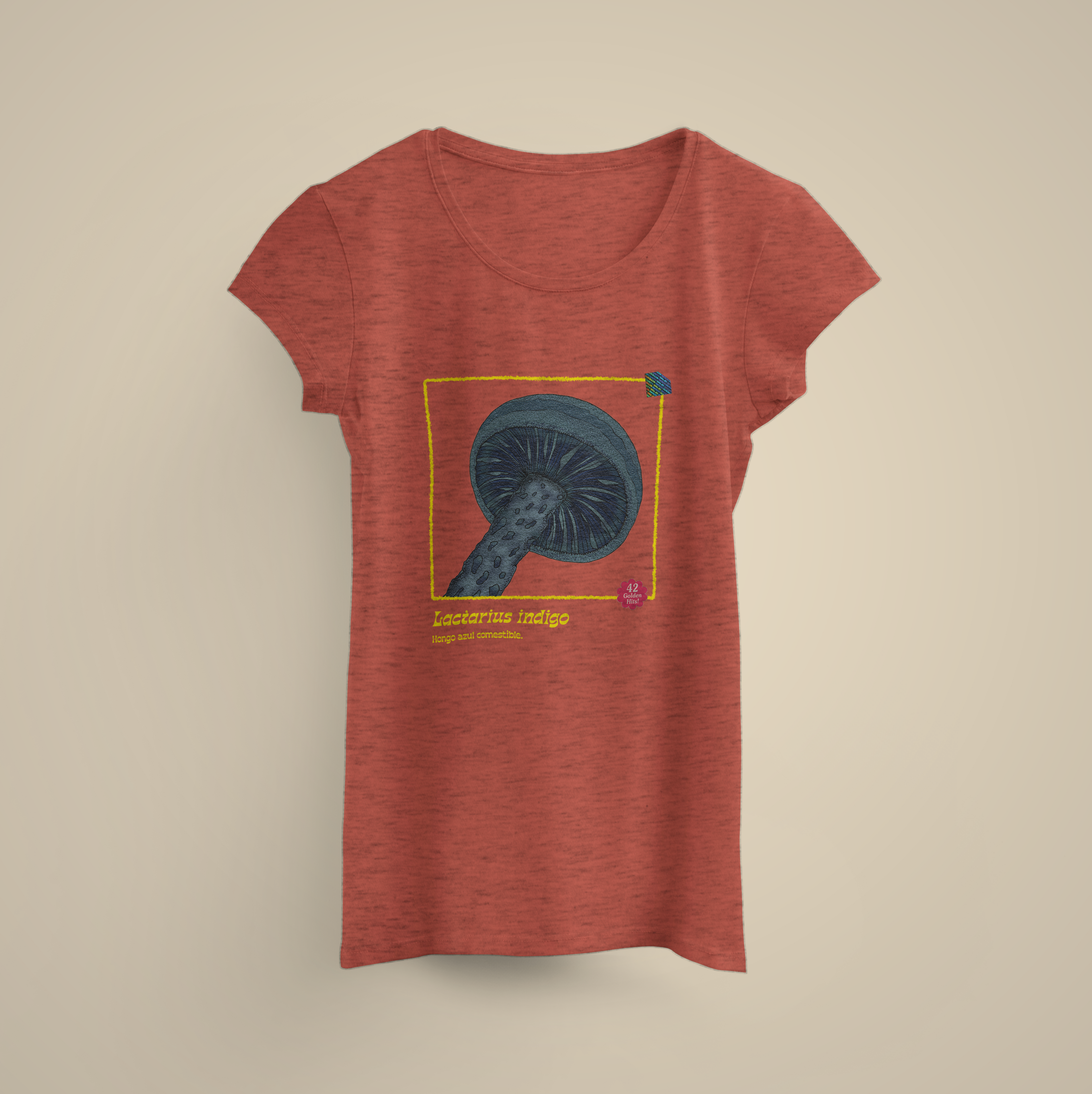 Lactarius indigo mushroom t-shirt artistic illustration