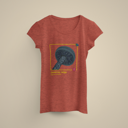 Lactarius indigo mushroom t-shirt artistic illustration